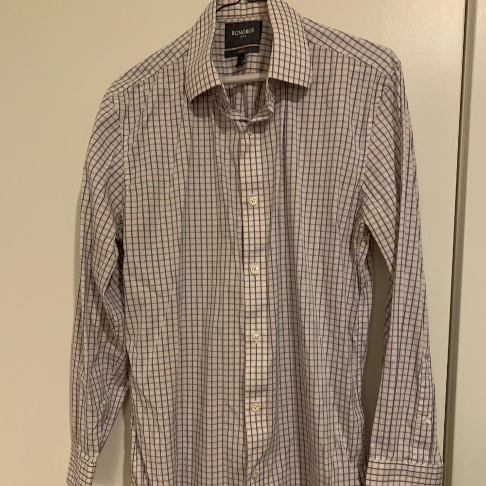 Two Bonobos Men’s Dress Shirts Slim Fit Patterned Size 16/16.5, 34
